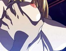 Hentai, blonde mit riesigen Titten wirklich in einem Ritual vor einem Sex-Party #4