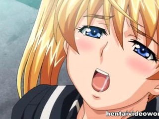 Anime-Schulmädchen wird von zwei Kerlen geknallt #19