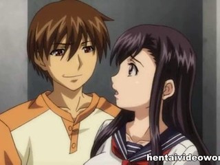 Anime-Schulmädchen wird von zwei Kerlen geknallt #3
