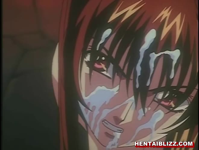Ein Hentai, wo Sie Oralsex mit in das Gesicht einer verketteten spritzte tun #13