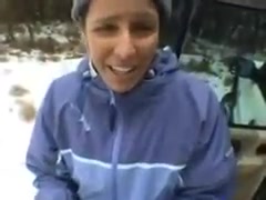 Amateur Video von großen Oralsex weiss Abspritzen auf Schnee  #15
