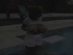Vollbusige, reife, schwarze Mama lässt sich am Swimmingpool schamlos flachlegen #21