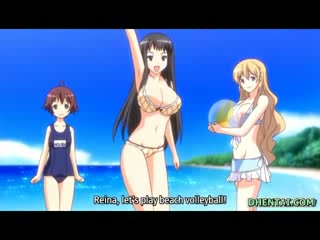 Badeanzug Hentai Mädchen Oralsex und grosser Schwanz reiten am Strand #2